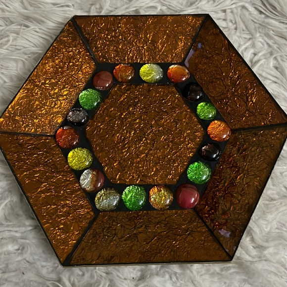 Rare Find Georges Briard Glass Guild Hexagonal Plate - Picture 1 of 3